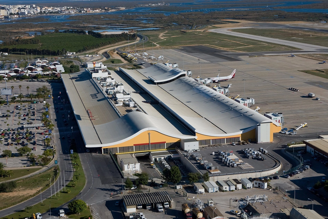Faro International Airport seen from above.