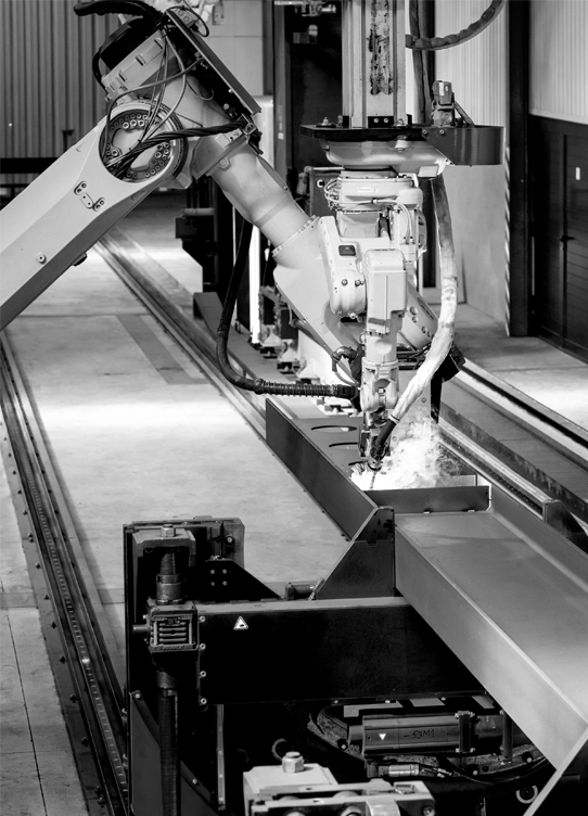 Machinery operating in the factory.